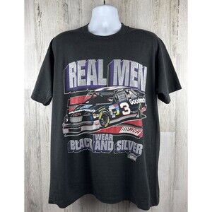 Vintage 1994 Dale Earnhardt #3 Real Men Wear Black & Silver T-Shirt XL (23”x30”)